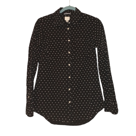 a.n.d eawy Collared Button Down Front Pocket Long Sleeve Textured S Top - Picture 1 of 13